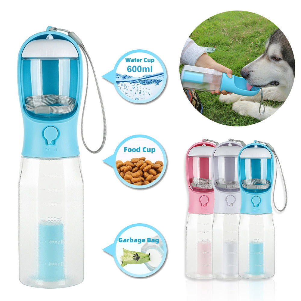 Ultimate 3-in-1 Pet Bottle: Hydrate, Feed & Clean Anywhere! - Paws and Claws warehouse