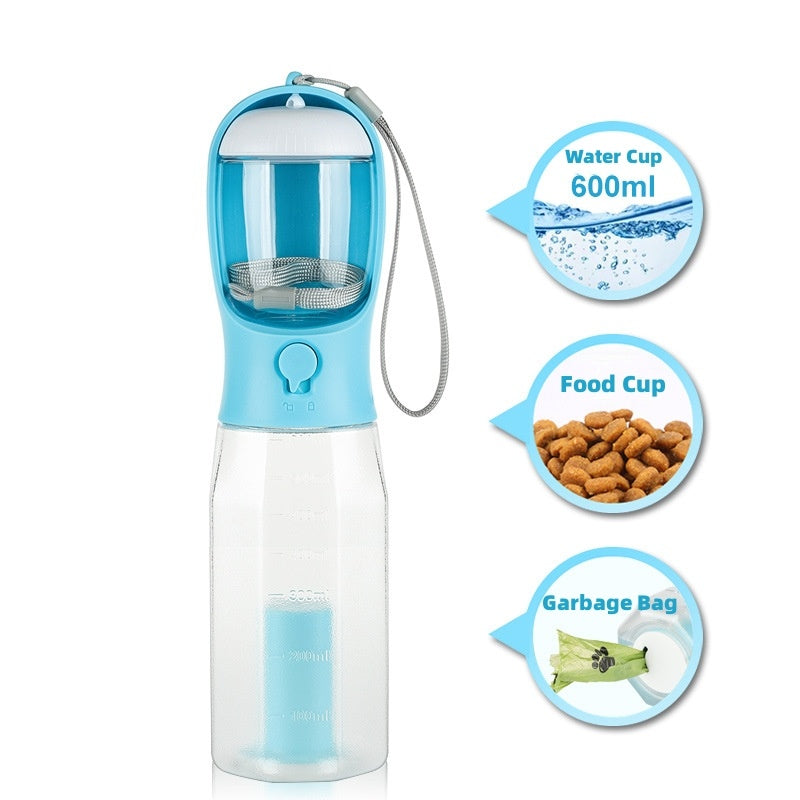 Ultimate 3-in-1 Pet Bottle: Hydrate, Feed & Clean Anywhere! - Paws and Claws warehouse